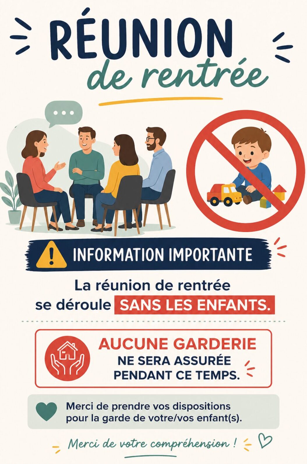 2026_pas de garderie Réunions de rentrée